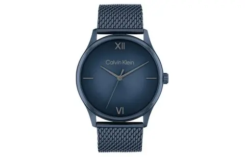 CK/Calvin Klein Wrist Watches Quartz Movement Steel Strap 43mm Blue Dial Men's Watches 30m Water Resistant