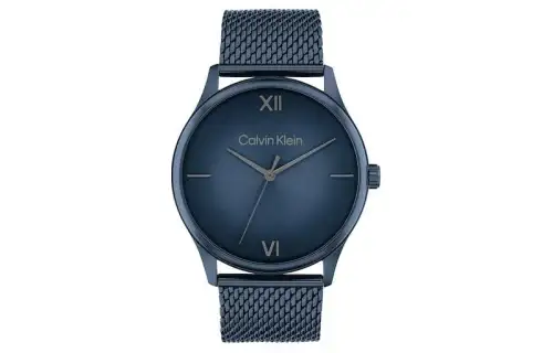 CK/Calvin Klein Wrist Watches Quartz Movement Steel Strap 43mm Blue Dial Men's Watches 30m Water Resistant