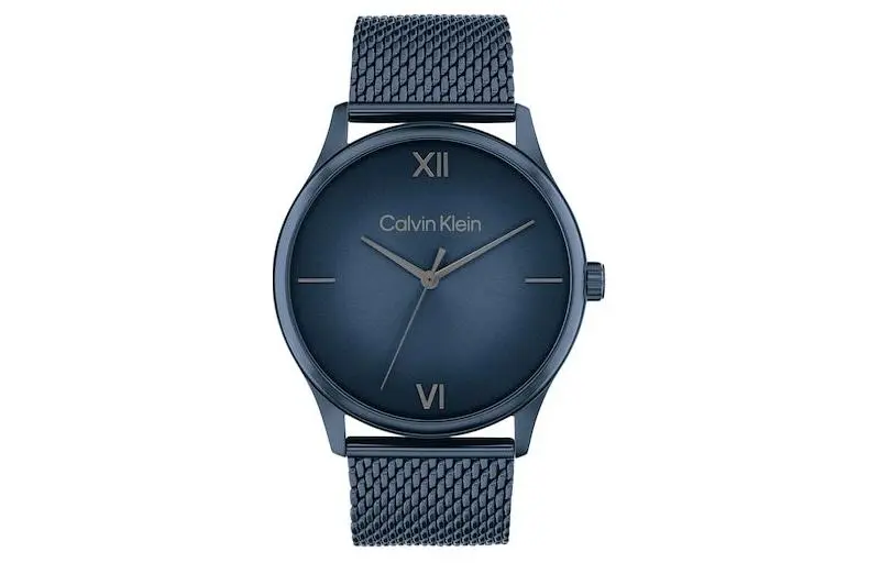 CK/Calvin Klein Wrist Watches Quartz Movement Steel Strap 43mm Blue Dial Men's Watches 30m Water Resistant