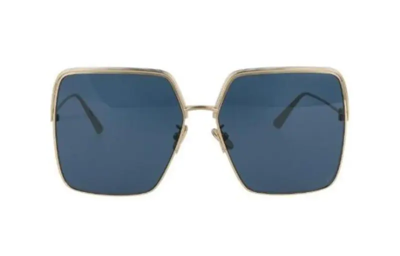DIOR Irregular Shape Sunglasses Women's Gold