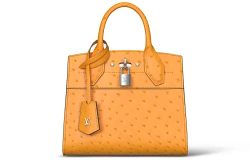 LOUIS VUITTON Ostrich Leather Handbag Mini Women's Lemon