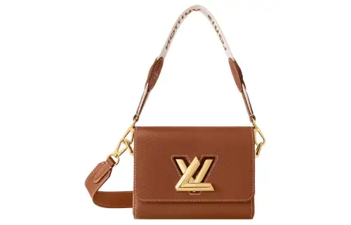 LOUIS VUITTON Twist Epi Grain Cow Leather Portable Crossbody Bag, Shoulder Bag Women's Brown