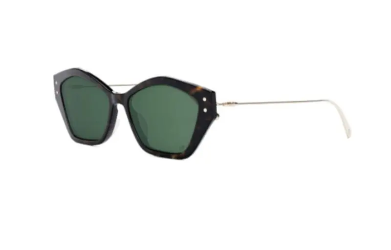 DIOR Acetate Irregular Shape Sunglasses Women's Gold