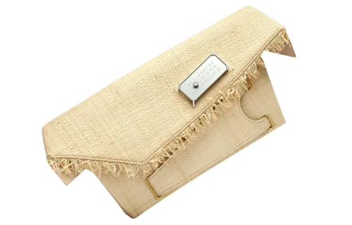 Maison Margiela Raffia Palm Clutch Women's Light Umber