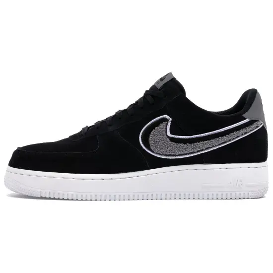 Nike Air Force 1 Low 3D Chenille Swoosh Black Cool Grey