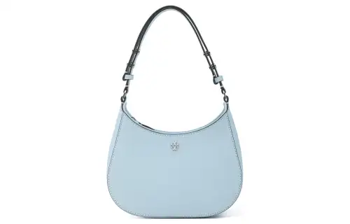 TORY BURCH Tory Burch Emerson Textured Cow Leather Shoulder Bag, Handbag, Shoulder Bag Small Women's Blue