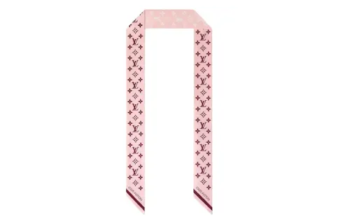 LOUIS VUITTON Embroidery Letter Scarves Women's Pink