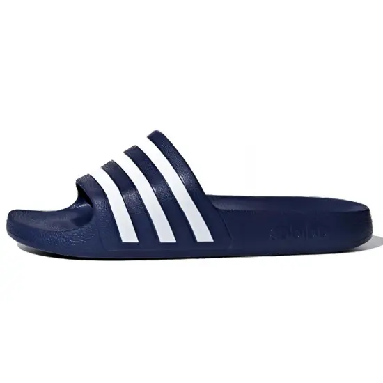 Adidas Adilette Aqua Slides Dark Blue Cloud White