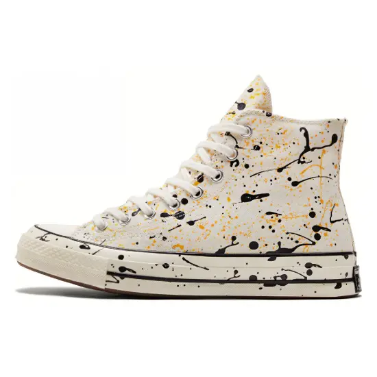 Converse Chuck Taylor All Star 70 Hi Archive Paint Splatter Egret Amarillo Yellow