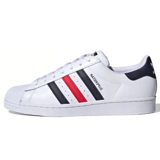 Adidas Originals Superstar Skateboard Shoes Unisex Low-top White/Blue/Red