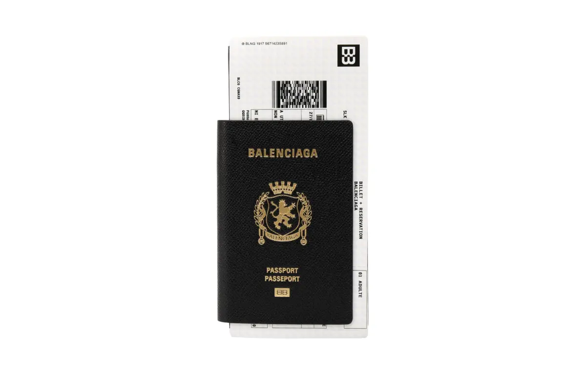 Balenciaga Cow Leather With Artificial Leather Wallets Women's Black