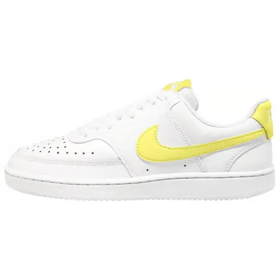 Nike Court Vision 1 Skateboarding Shoes Women's Low-top White/Yellow