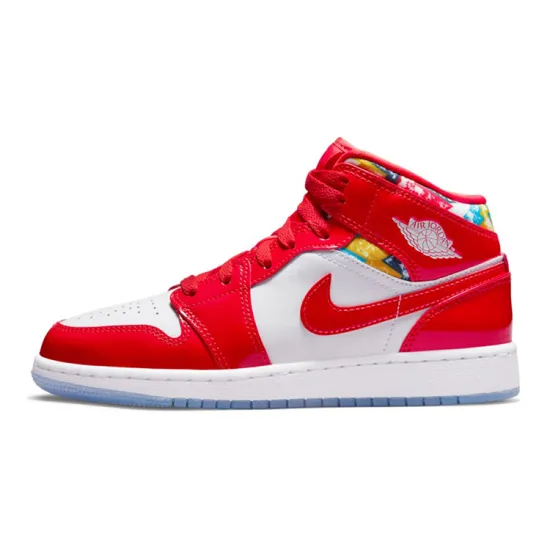 Jordan 1 Mid Barcelona Sweater Red Patent GS