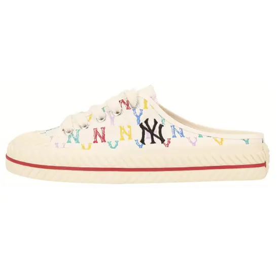 MLB Playball Mule Canvas Shoes Unisex Low-Top White