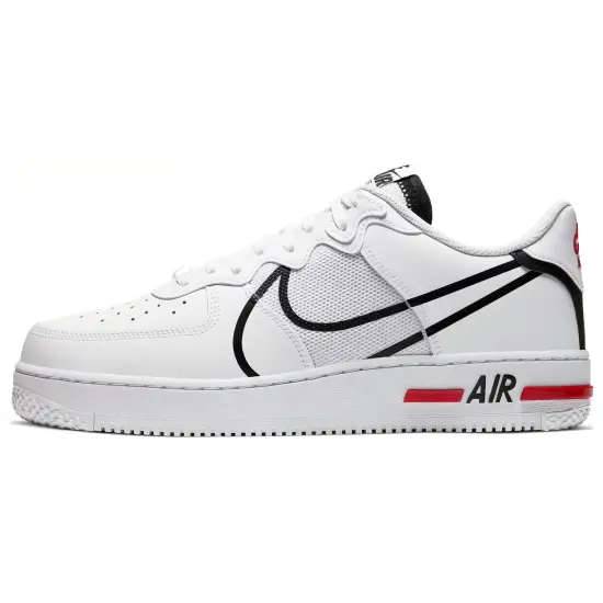 Nike Air Force 1 React White Black Red