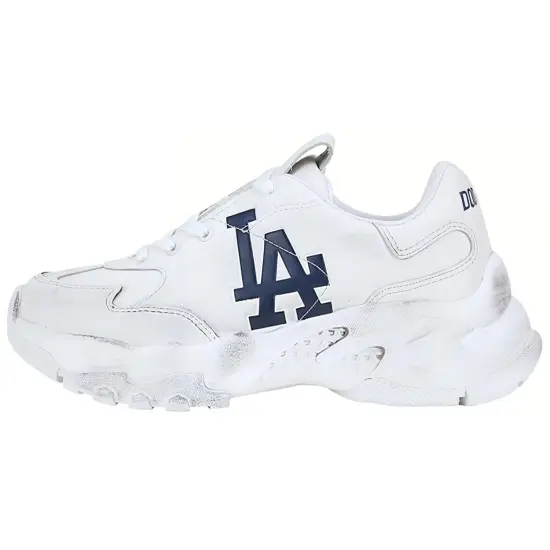 MLB Big Ball Chunky LA Dodgers Anti Slip And Wear Resistant Lightweight Low Top Chunky Sneakers Women's White