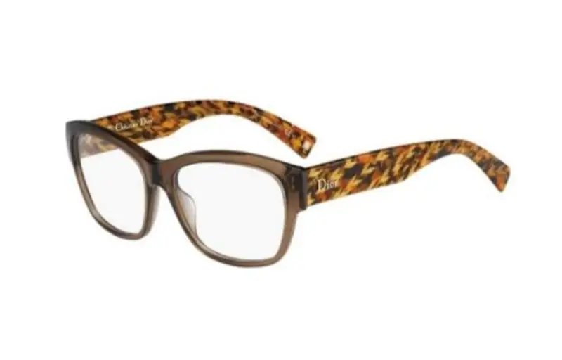 DIOR Rectangular Eyeglass Frames Women's Brown