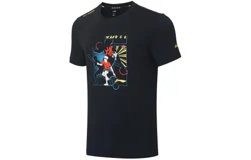 Li Ning Table Tennis Clothing Unisex Black Crew Neck Moderate