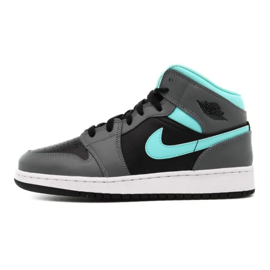 Jordan 1 Mid GS Grey Aqua