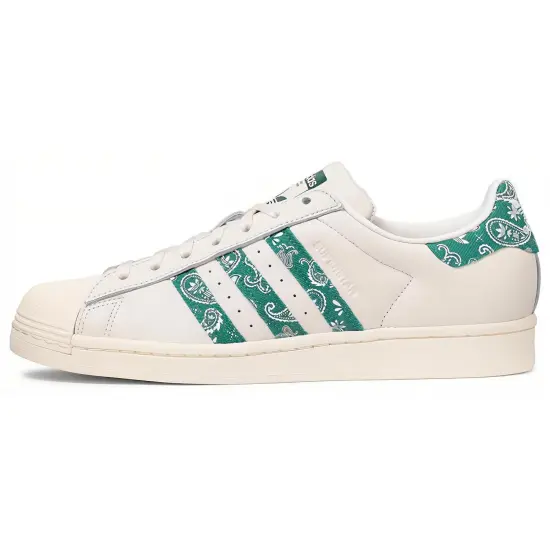 Adidas Originals Superstar Series Skateboard Shoes Unisex Low-top White/green