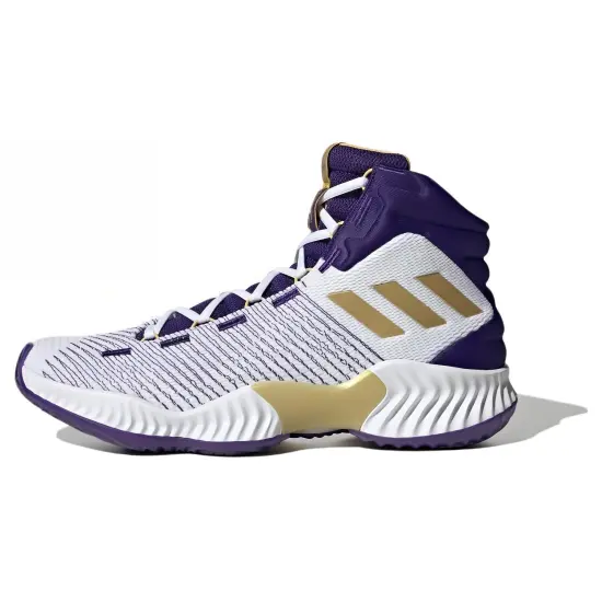 adidas Pro Bounce 2018 Basketball Shoes Unisex Mid-top White/Purple