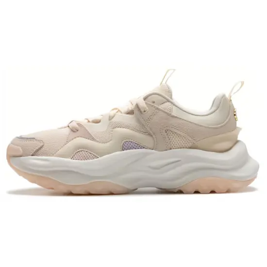 Adidas Maxxwavy Cushioned Wear Resistant Breathable Rebound Low Top Training Running Shoes Women's Beige Yellow
