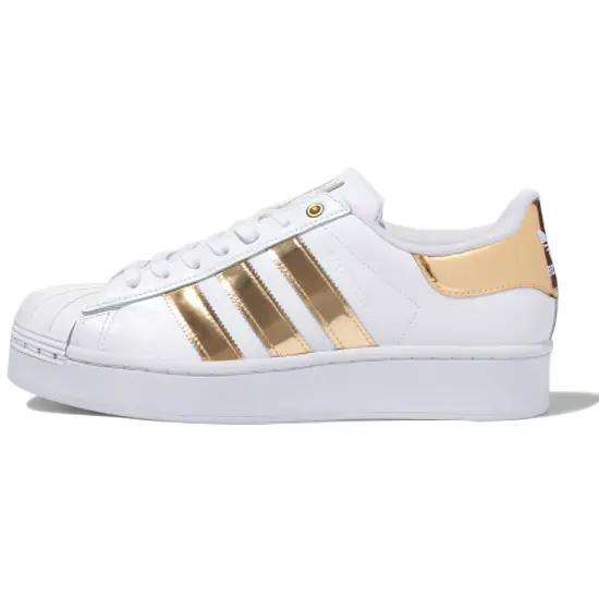 Adidas Originals Superstar Series Skateboard Shoes Women's Low-top White/Gold