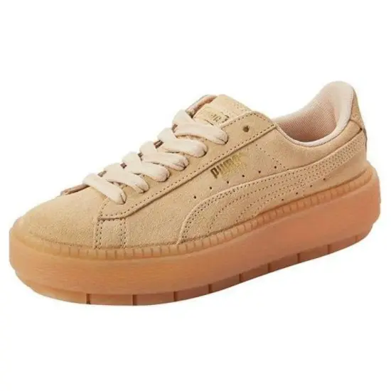PUMA Platform Trace Skateboarding Shoes Unisex Low-top Wheat