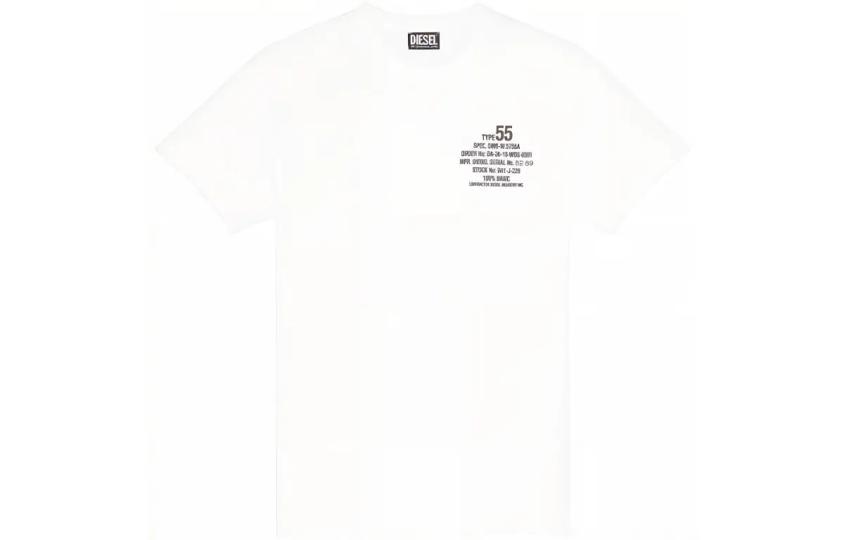 DIESEL T-Shirts Men's White Crew Neck Moderate Straight Fit