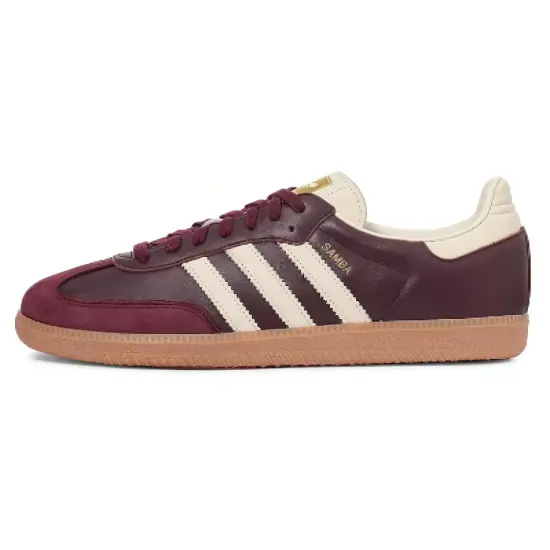 Adidas Originals Samba Og Maroon Gold Metallic Women's