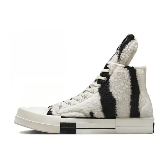 Converse Turbodrk Chuck Taylor All Star 70 Hi Rick Owens Drkshdw Sherpa Zebra Print White Black