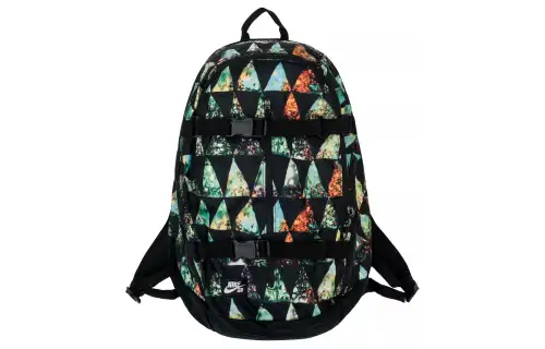 Nike Polyester Backpack Regular Unisex Black Multicolor Print