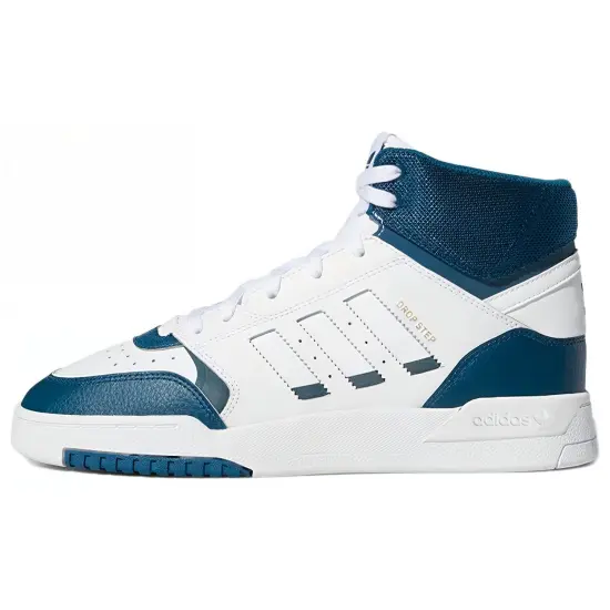 Adidas Originals Drop Step Skateboard Shoes Men High-top White/Royal Blue