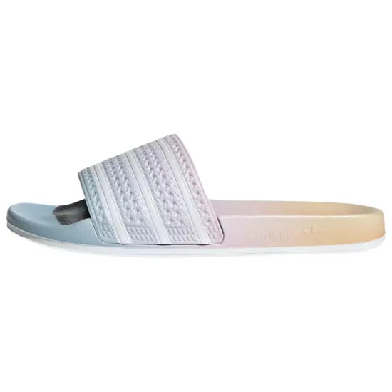 Adidas Originals Adilette Slides Wonder Blue Cloud White Acid Orange