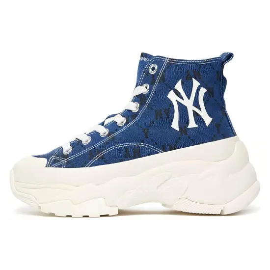 MLB Chunky High Canvas Shoes Unisex High-Top Blue