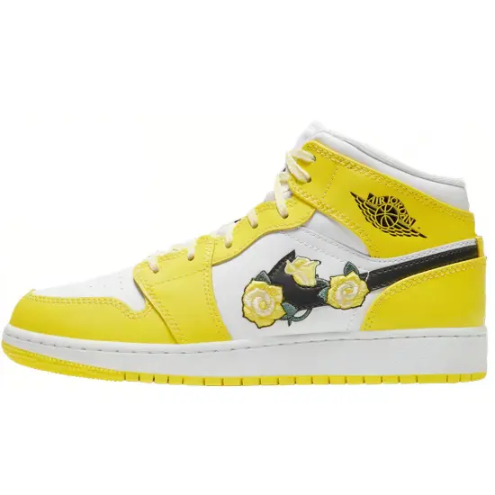 Jordan 1 Mid Dynamic Yellow Floral GS