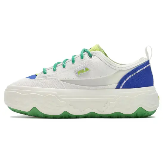 FILA ROCK Low Top Canvas Shoes Women's White Blue Green