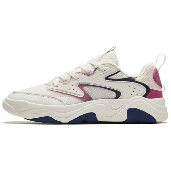 ANTA Casual Shoes Women's Low-Top Ivory White Limestone/Lotus Dusty Purple