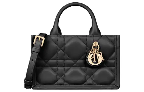 DIOR BookTote Cow Leather Handbag Mini Women's Black