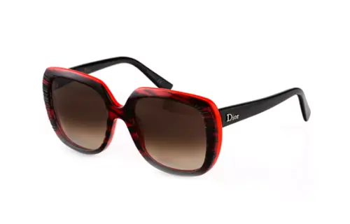 DIOR Plate Frame Square Sunglasses Women's Orange