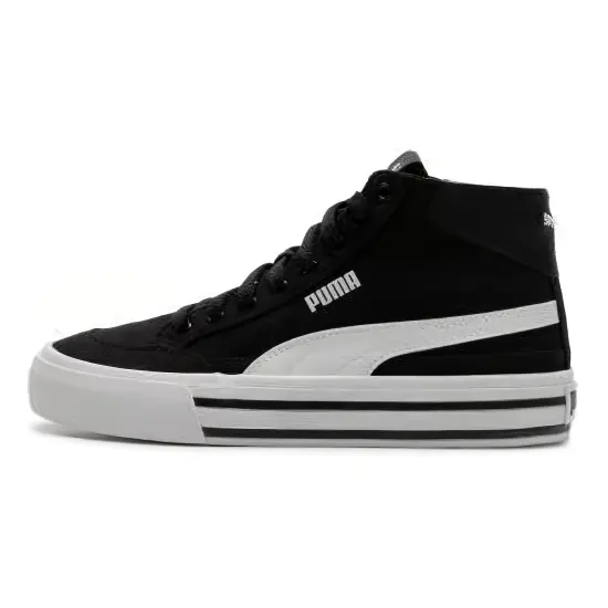 PUMA Court Classic Vulc Skateboard Shoes Unisex Mid-Top Black White