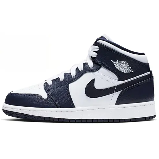 Jordan 1 Mid White Metallic Gold Obsidian GS