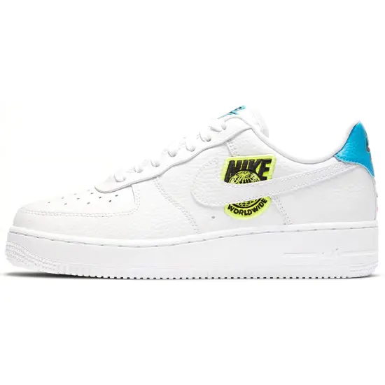 Nike Air Force 1 Low '07 Worldwide Pack White Blue Volt Women's