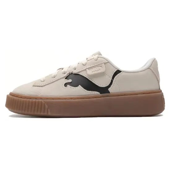 Puma Skateboarding Shoes Women's Low-top Beige/Black