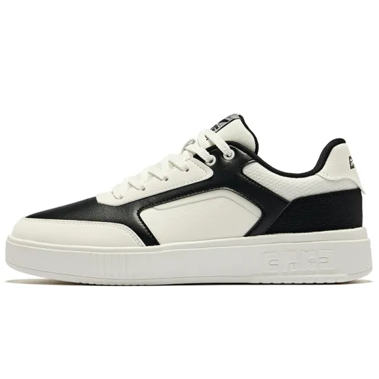 Erke Skateboard Shoes Men Low-Top Jet Black Microcrystal White