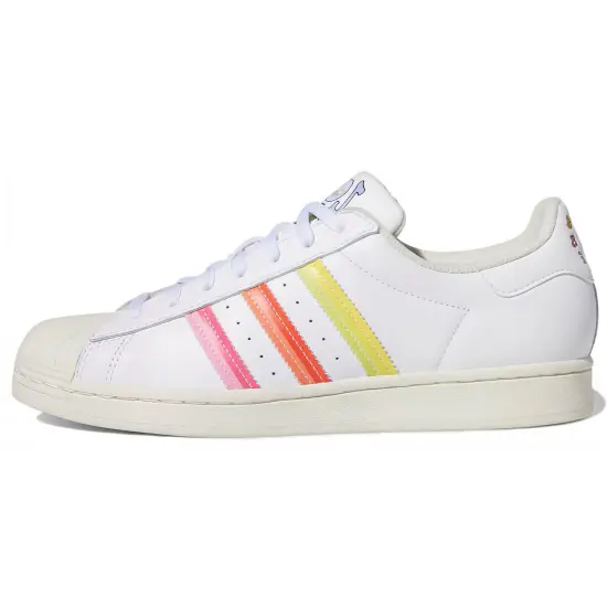 Adidas Originals Superstar Series Skateboarding Shoes Unisex Low-top White/yellow/red/blue/green/purple