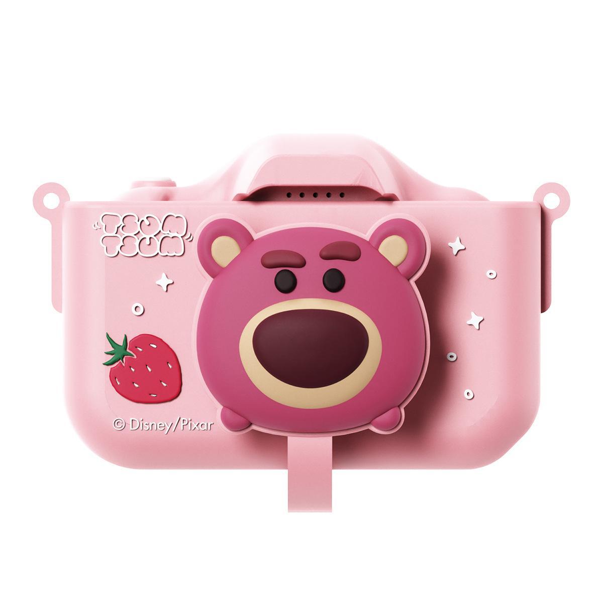 Disney Disney Strawberry Bear Series Mickey and Minnie Three-Eyed Camera Toy Cartoon HD Photography Video Recorder Built-in 400mAh Battery IP Peripheral