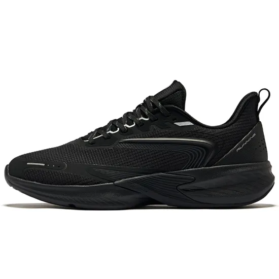 Erke Running Shoes Men Low-Top Jet Black