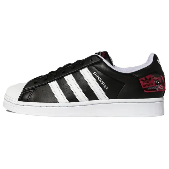 Adidas Originals Superstar Series Skateboard Shoes Unisex Low-top Black/white/red