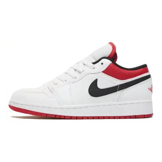 Jordan Kids Air Jordan 1 Low 'White/Gym Red' Sneakers
